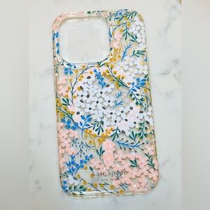 Kate Spade iPhone clear clover with flowers and a little bling